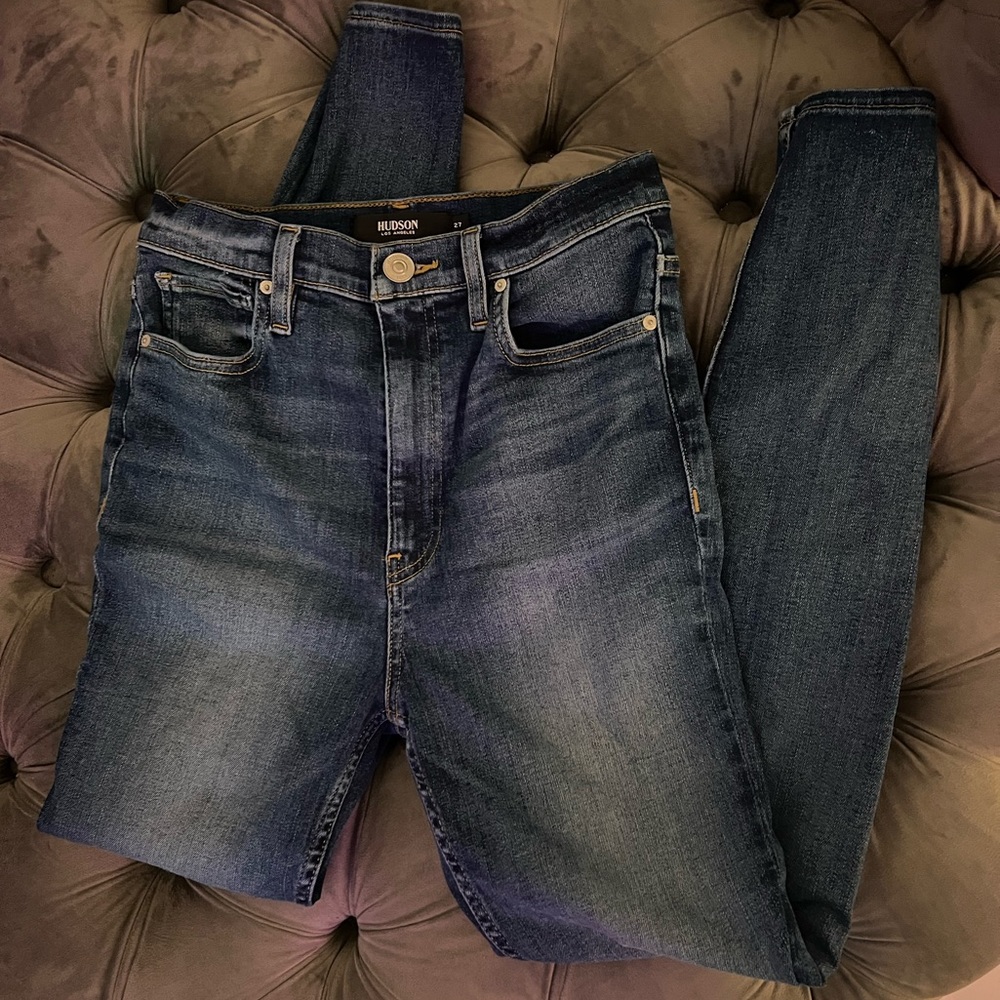 HUDSON CENTERFOLD EXTREME HIGH RISE SUPER SKINNY JEANS - COLOR MOHAWK